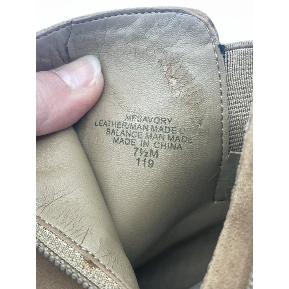 Marc Fisher Shimmee Camel Suede Peep-Toe Ankle Boots Booties Sz 7.5 Party Casual - Picture 6 of 6